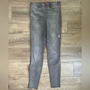 Spanx Pull On Jeans Leggings Gray Skinny Jeggings Size M